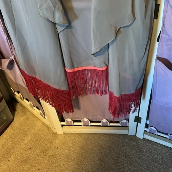 Gray Lularoe Monroe with Pink Fringe - Picture 2 of 4